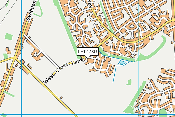 LE12 7XU map - OS VectorMap District (Ordnance Survey)