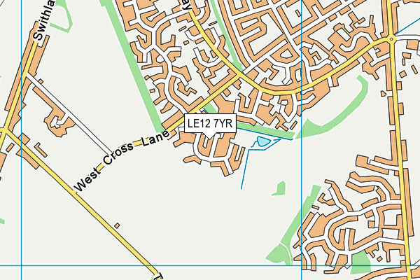 LE12 7YR map - OS VectorMap District (Ordnance Survey)