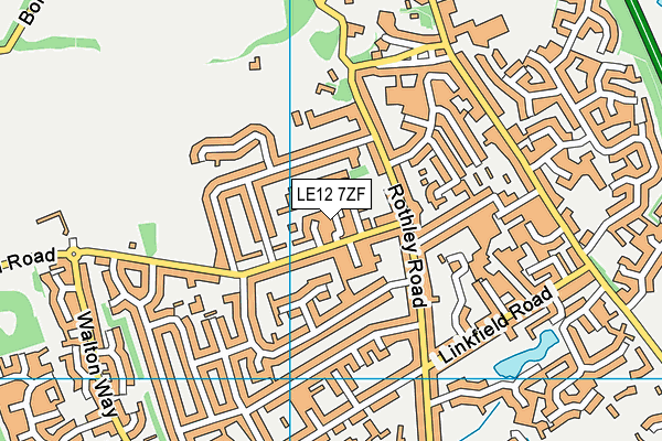 LE12 7ZF map - OS VectorMap District (Ordnance Survey)