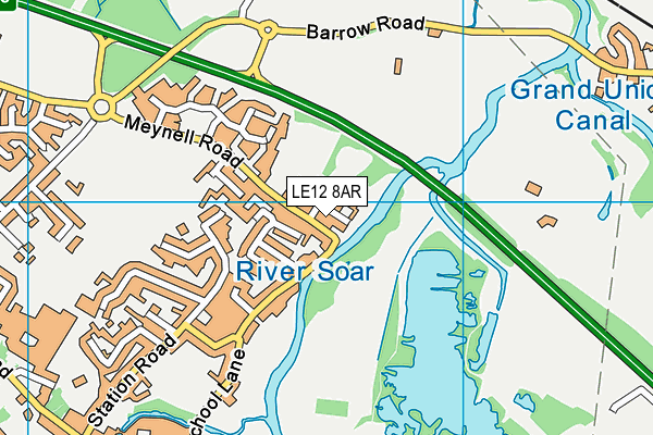 LE12 8AR map - OS VectorMap District (Ordnance Survey)