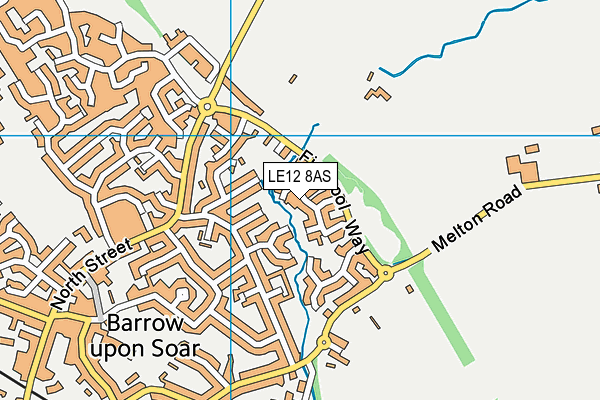 LE12 8AS map - OS VectorMap District (Ordnance Survey)