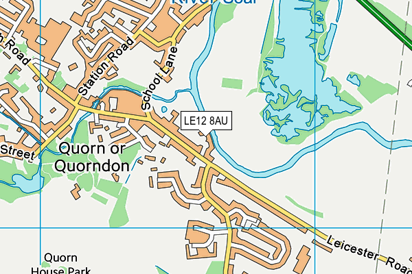 LE12 8AU map - OS VectorMap District (Ordnance Survey)