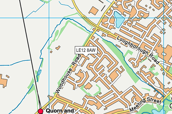 LE12 8AW map - OS VectorMap District (Ordnance Survey)