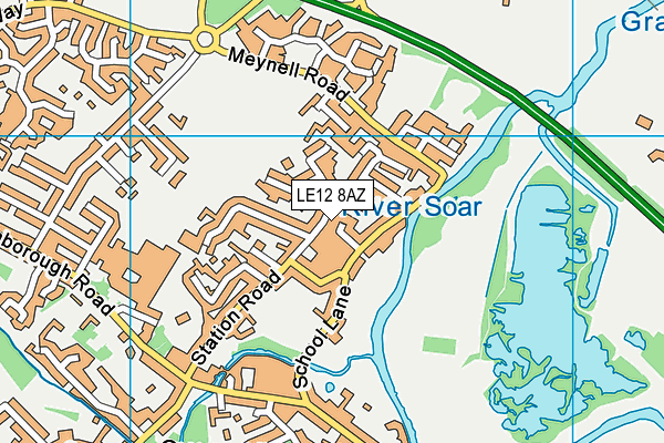 LE12 8AZ map - OS VectorMap District (Ordnance Survey)