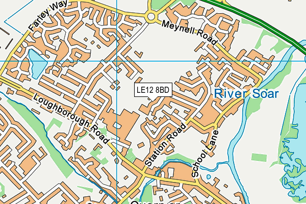 LE12 8BD map - OS VectorMap District (Ordnance Survey)