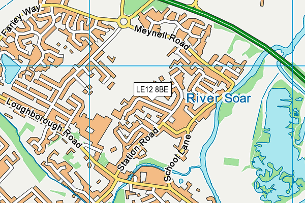 LE12 8BE map - OS VectorMap District (Ordnance Survey)