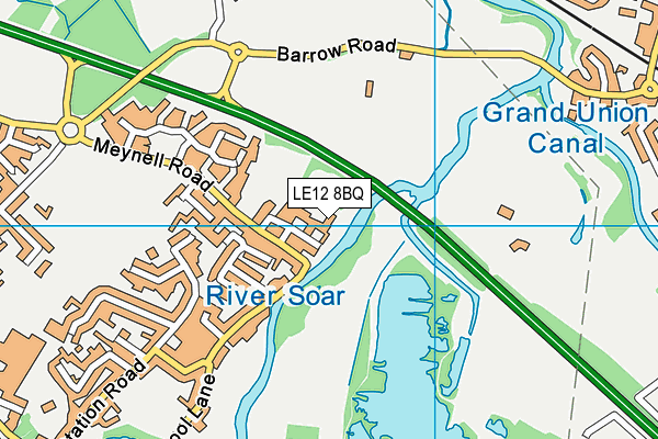 LE12 8BQ map - OS VectorMap District (Ordnance Survey)