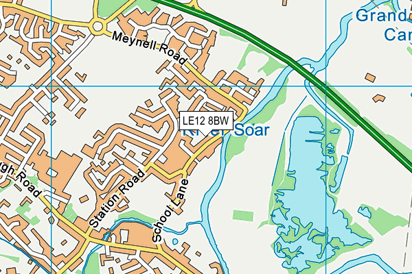 LE12 8BW map - OS VectorMap District (Ordnance Survey)