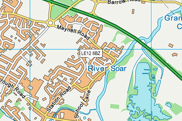 LE12 8BZ map - OS VectorMap District (Ordnance Survey)