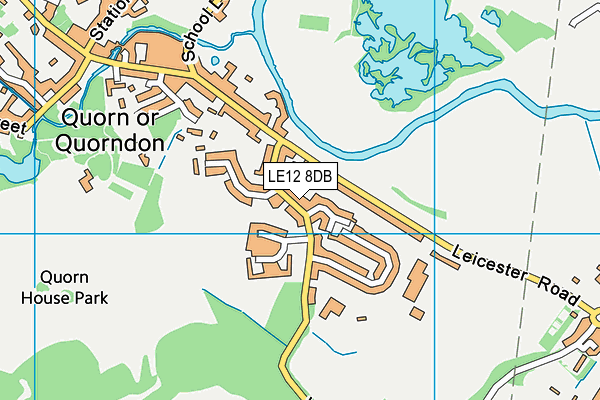 LE12 8DB map - OS VectorMap District (Ordnance Survey)