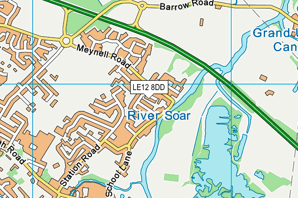 LE12 8DD map - OS VectorMap District (Ordnance Survey)