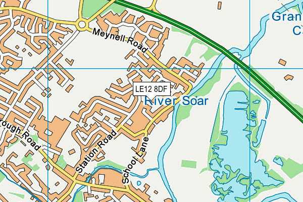 LE12 8DF map - OS VectorMap District (Ordnance Survey)