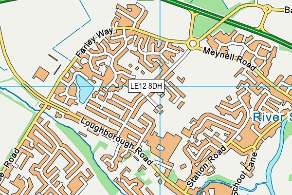 LE12 8DH map - OS VectorMap District (Ordnance Survey)