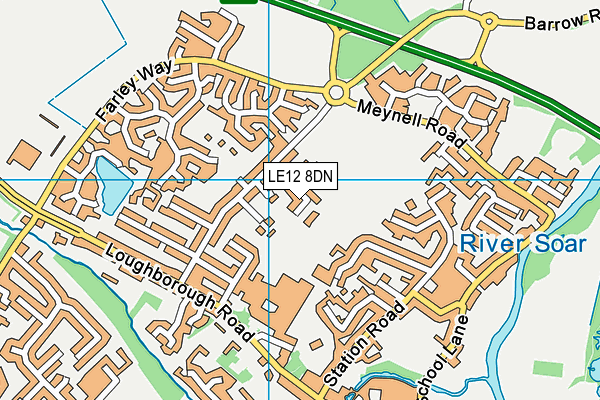 LE12 8DN map - OS VectorMap District (Ordnance Survey)