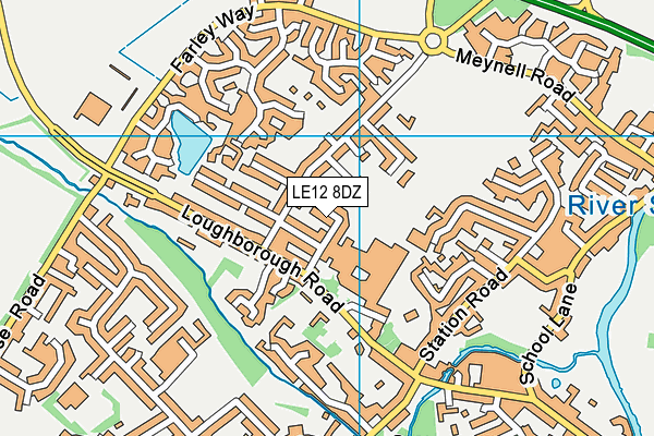 LE12 8DZ map - OS VectorMap District (Ordnance Survey)