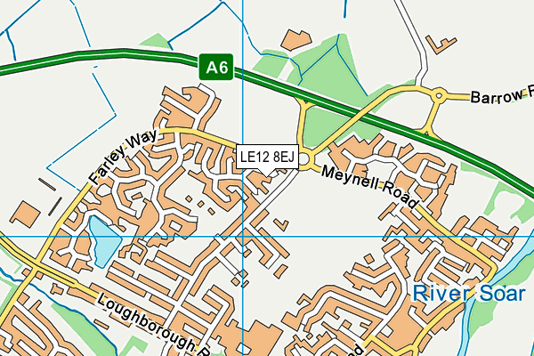 LE12 8EJ map - OS VectorMap District (Ordnance Survey)