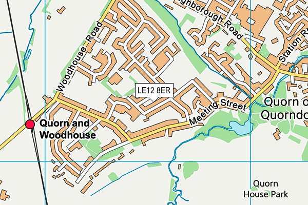 LE12 8ER map - OS VectorMap District (Ordnance Survey)