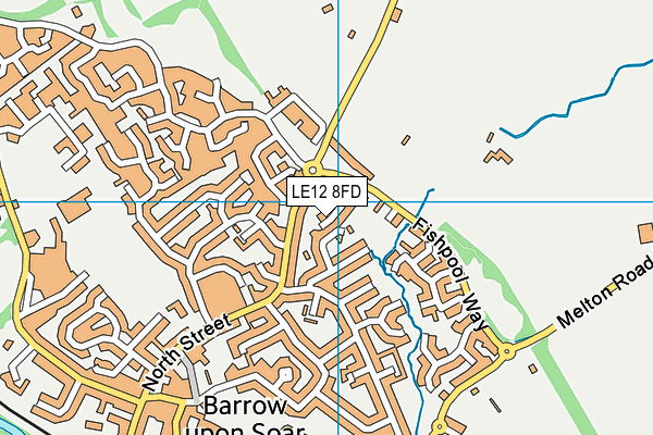 LE12 8FD map - OS VectorMap District (Ordnance Survey)