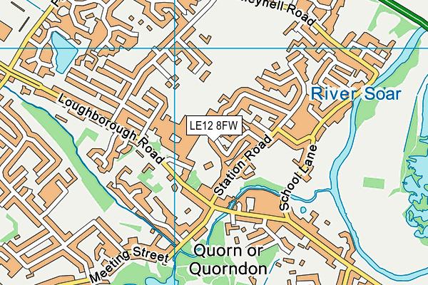 LE12 8FW map - OS VectorMap District (Ordnance Survey)