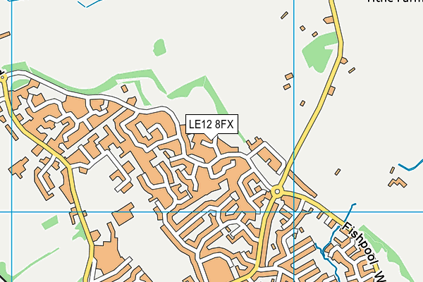 LE12 8FX map - OS VectorMap District (Ordnance Survey)