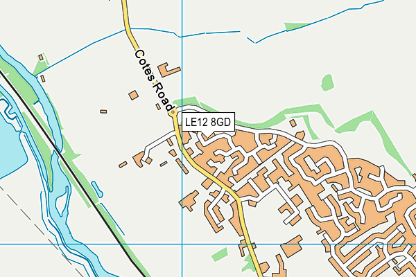 LE12 8GD map - OS VectorMap District (Ordnance Survey)