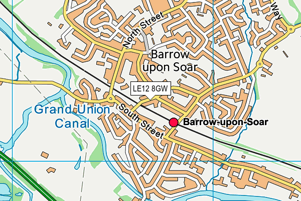 LE12 8GW map - OS VectorMap District (Ordnance Survey)