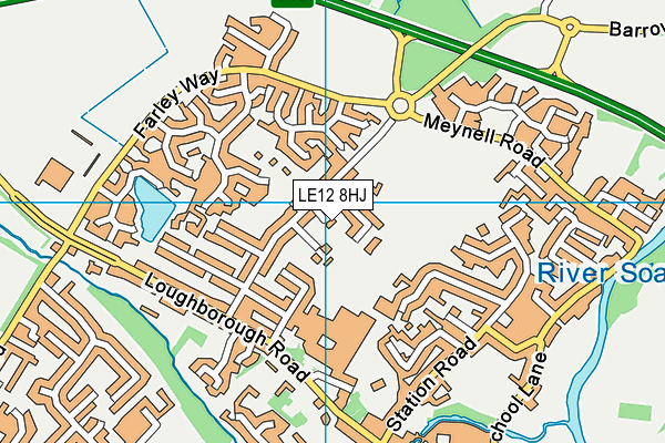 LE12 8HJ map - OS VectorMap District (Ordnance Survey)