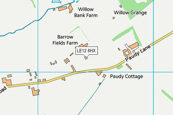 LE12 8HX map - OS VectorMap District (Ordnance Survey)