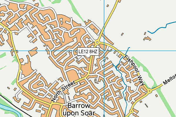 LE12 8HZ map - OS VectorMap District (Ordnance Survey)