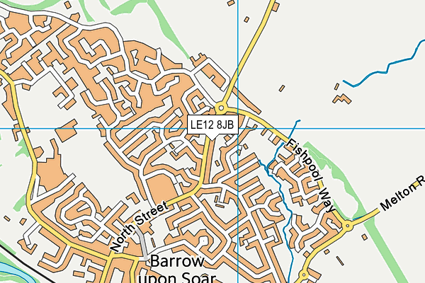 LE12 8JB map - OS VectorMap District (Ordnance Survey)