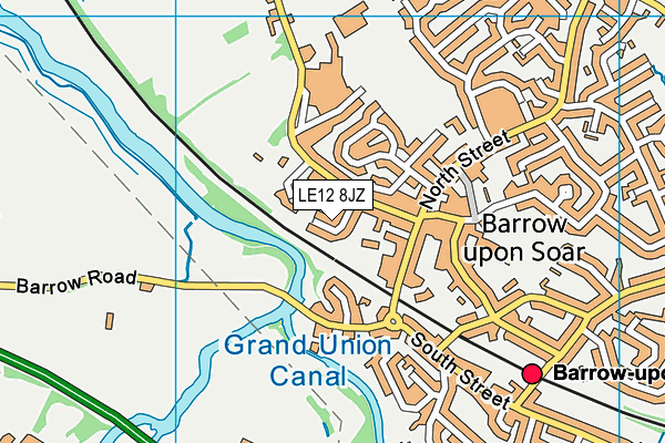 LE12 8JZ map - OS VectorMap District (Ordnance Survey)