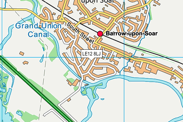 LE12 8LJ map - OS VectorMap District (Ordnance Survey)