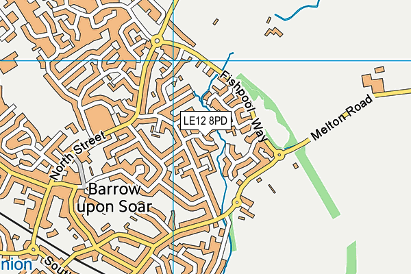 LE12 8PD map - OS VectorMap District (Ordnance Survey)