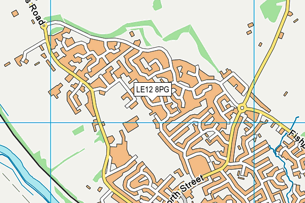 LE12 8PG map - OS VectorMap District (Ordnance Survey)