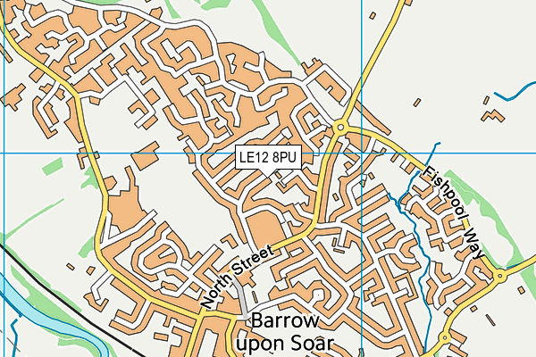 LE12 8PU map - OS VectorMap District (Ordnance Survey)
