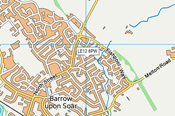 LE12 8PW map - OS VectorMap District (Ordnance Survey)