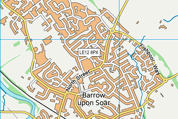 LE12 8PX map - OS VectorMap District (Ordnance Survey)