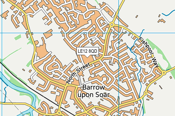 LE12 8QD map - OS VectorMap District (Ordnance Survey)