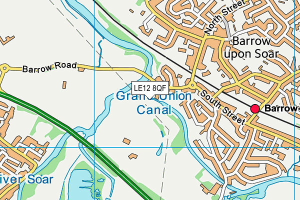 LE12 8QF map - OS VectorMap District (Ordnance Survey)