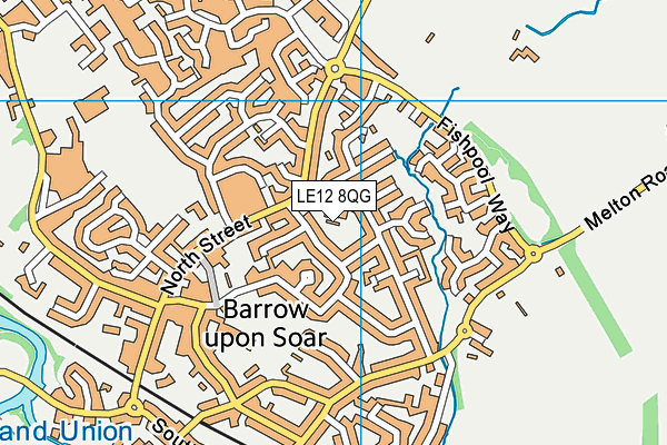 LE12 8QG map - OS VectorMap District (Ordnance Survey)