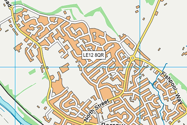 LE12 8QR map - OS VectorMap District (Ordnance Survey)