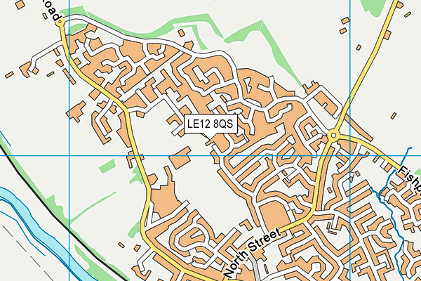 LE12 8QS map - OS VectorMap District (Ordnance Survey)