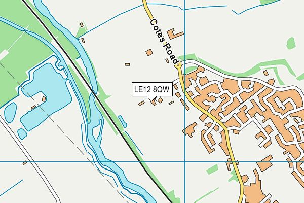 LE12 8QW map - OS VectorMap District (Ordnance Survey)