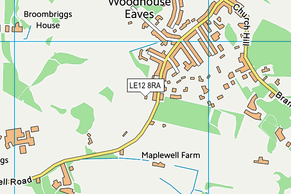 LE12 8RA map - OS VectorMap District (Ordnance Survey)