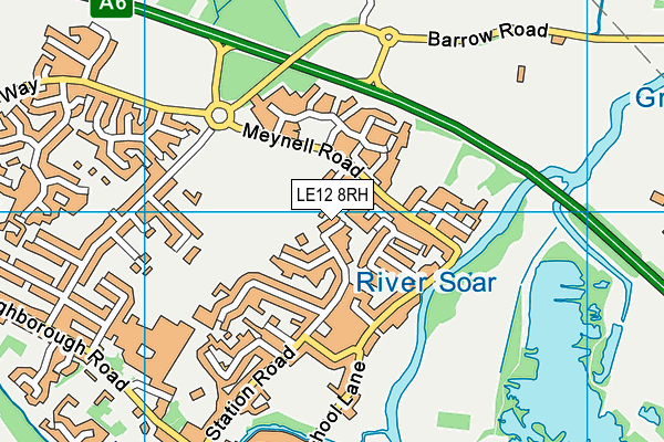 LE12 8RH map - OS VectorMap District (Ordnance Survey)