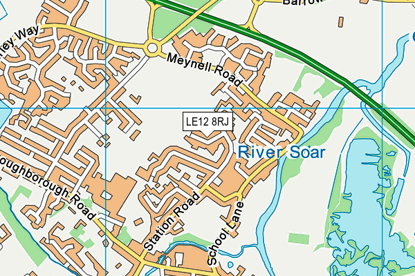 LE12 8RJ map - OS VectorMap District (Ordnance Survey)