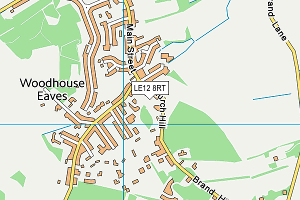 LE12 8RT map - OS VectorMap District (Ordnance Survey)