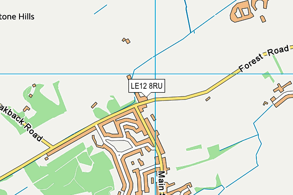 LE12 8RU map - OS VectorMap District (Ordnance Survey)