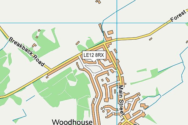 LE12 8RX map - OS VectorMap District (Ordnance Survey)