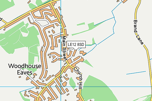 LE12 8SD map - OS VectorMap District (Ordnance Survey)